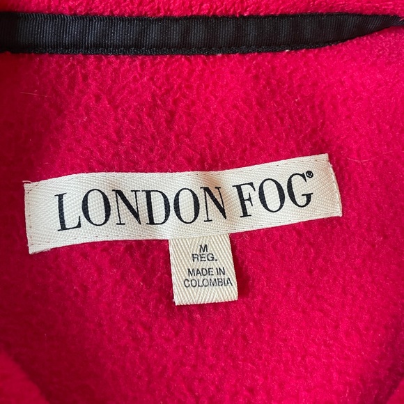 London Fog Red Fleece Full Zipper Jacket Size Medium - Picture 5 of 8